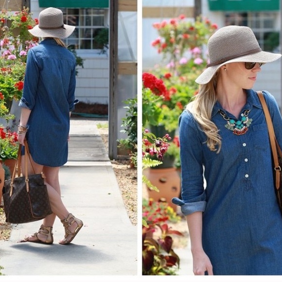 J. Crew Chambray Shirt Dress - Picture 3 of 8